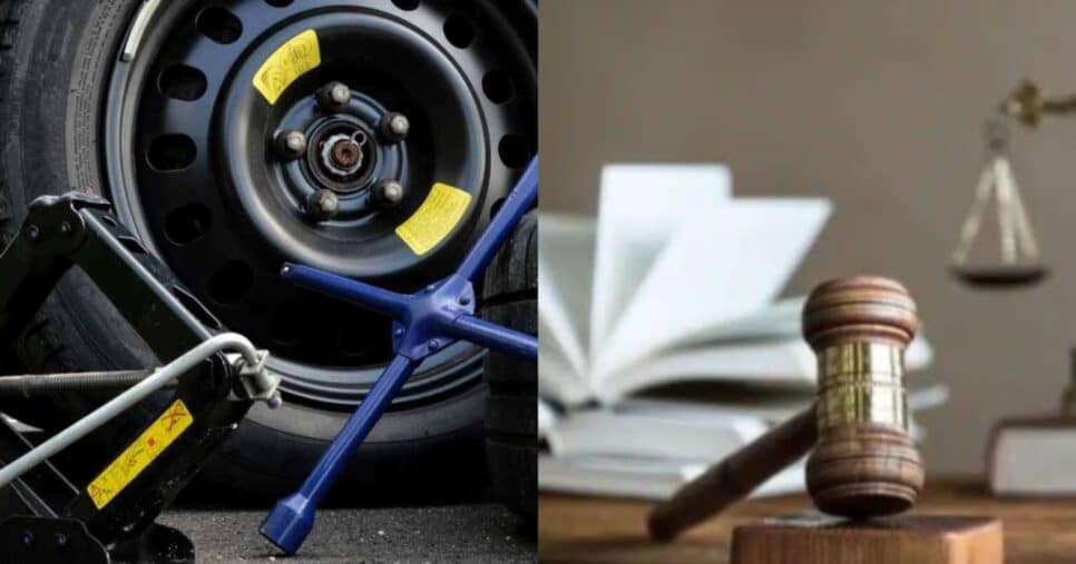 Ilustração lei carro e estepe