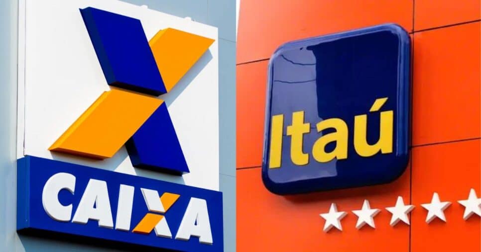 Ilustração da Caixa e Itaú - Foto Reprodução Internet
