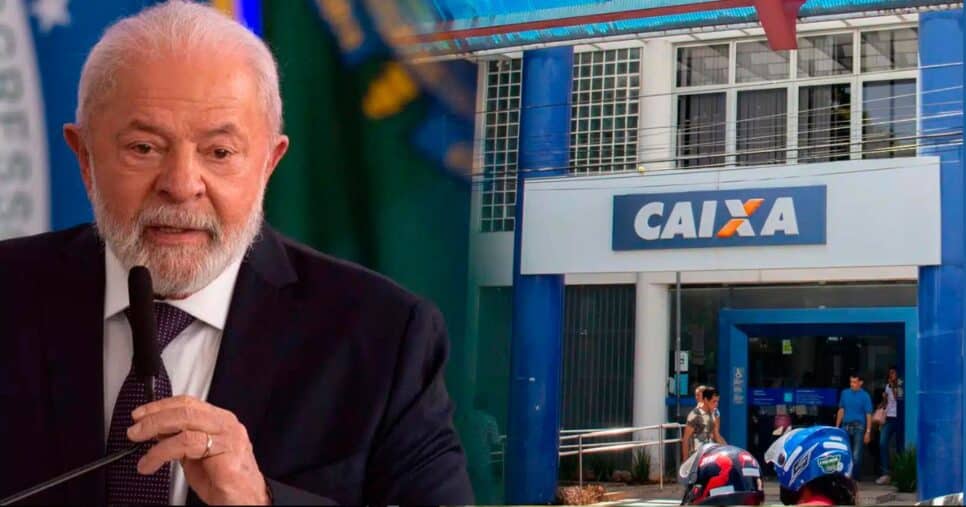 Ilustração de Lula e fachada da Caixa - Foto Reprodução Internet